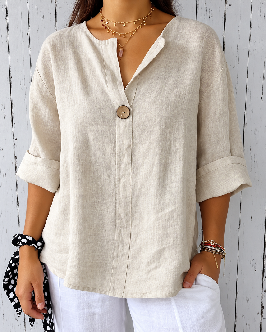 Zamma | Relaxed V-Neck Top