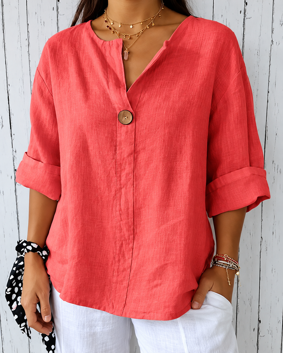 Zamma | Relaxed V-Neck Top