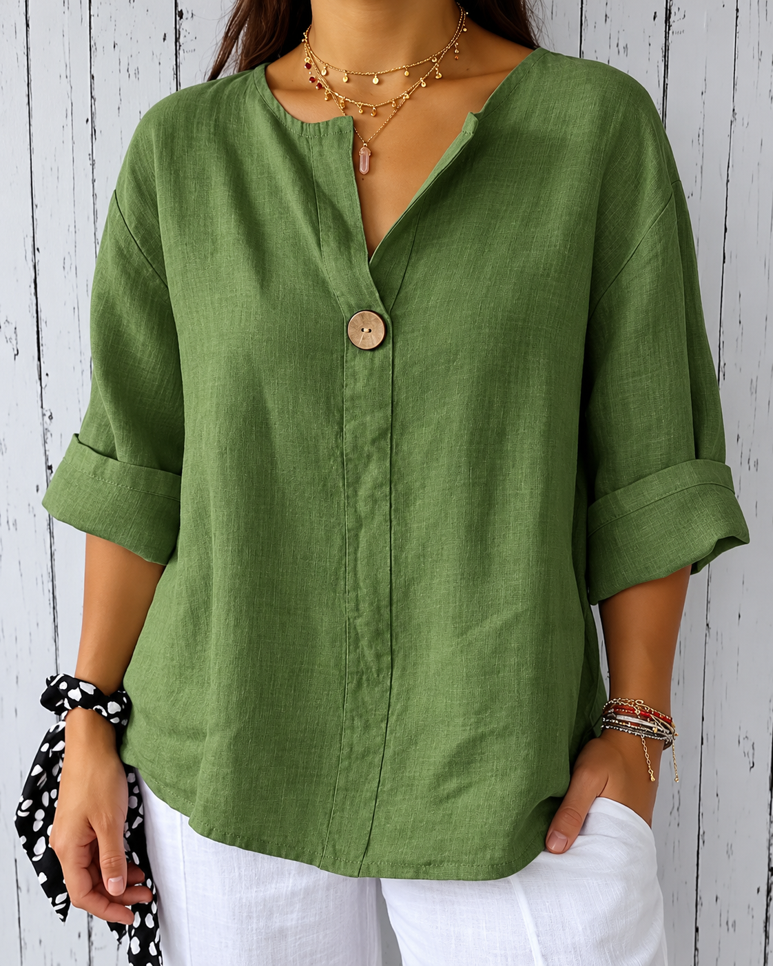 Zamma | Relaxed V-Neck Top